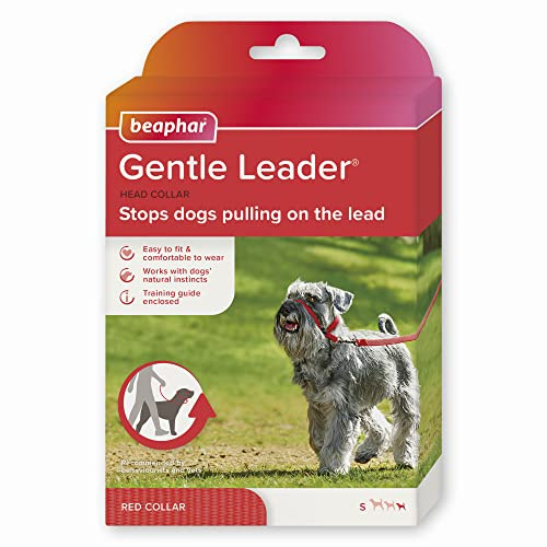 Beaphar - Gentle Leader Head Collar for Small Dogs - Training Aid - Stops Pulling On The Lead – Immediate Effect - Adjustable Comfortable Fit – Anti-Pull Collar - Behaviourist Endorsed – RED x 1