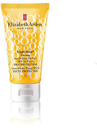 Elizabeth Arden Eight Hour Cream Sun Defense Face Cream SPF50 PA+++, 50ml, High SPF Factor, Broad Spectrum UVA UVB Sunscreen for Face and Body