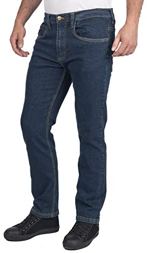 Lee Cooper Herr LCPNT219 arbetskläder 5 fickor tvätt stretch denim jeans, Marinblått Xsp, 36W/R