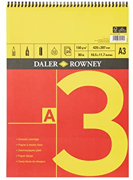 Daler Rowney - Cuaderno de pintura (espiral, tamaño A3, 25 hojas, acuarela y otras técnicas)