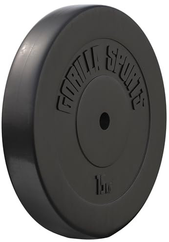 GORILLA SPORTS® Hantelscheiben - Einzeln/Set, 1,25kg, 2,5kg, 5kg, 7,5kg, 10kg, 15kg, 27,5kg, 30kg Gewichte, 30mm Bohrung, aus Kunststoff - Gewichtsscheiben, Hantelscheiben-Set (15 kg)