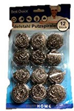 Stahl Wolle Pads SET 12 Stück, Reiniger für Backofen, Grillrost, Topf und mehr