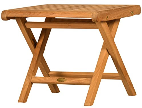 Kai Wiechmann Teak Fußhocker 50 x 42 cm verstellbar Premium wetterfest