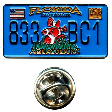 Florida Autokennzeichen FL USA US Bundesstaaten Amerika Badge Pin Anstecker 0673