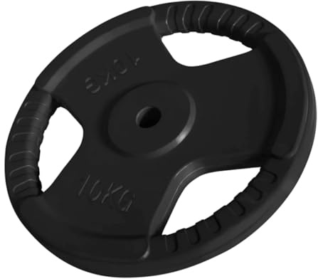 GORILLA SPORTS® Hantelskivor – 1,25 kg, 2,5 kg, 5 kg, 10 kg, 15 kg, 20 kg, 25 kg, 30 kg vikter, enkel/set, 30 mm, tillverkade av gjutjärn med gummiinfluensor, färgval – viktskivor