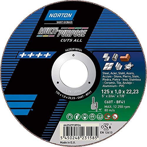 Norton ct 60 t-bf41 – Disco taglio speciale diametro 125 mm