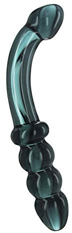 Hamsa Glass Dildo - Smokey Jade