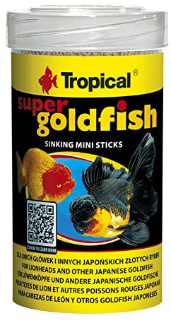 Tropical Super Goldfish Mini Sticks Hauptfutter für Löwenköpfe und andere Goldfische, 60G/100 ml