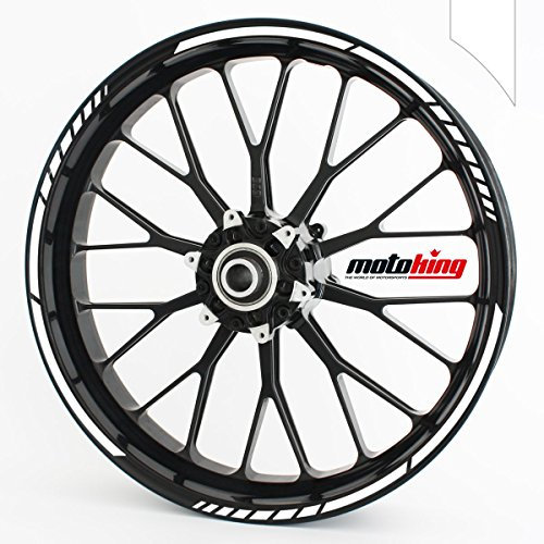 Felgenrandaufkleber GP im GP-Design passend für 17 Zoll und 16 18 19 Felgen für Motorrad, Auto & mehr - Weiß Matt