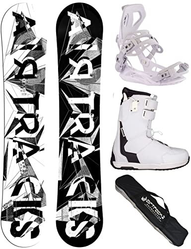 Airtracks Damen Snowboard-Set Freestyle Freeride BWF Lady Camber 145 + Snowboard Bindung Master W + Snowboardboots Master QL W 40 + Sb Bag