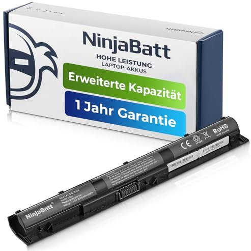NinjaBatt Batterie pour HP K104 800049-001 KI04 800050-001 800010-421 800009-421 15-AB150SA HSTNN-DB6T AB254SA HSTNN-LB6S AB271SA 800049-005 – Longue Durée [4 Cellules/2200mAh/33Wh]