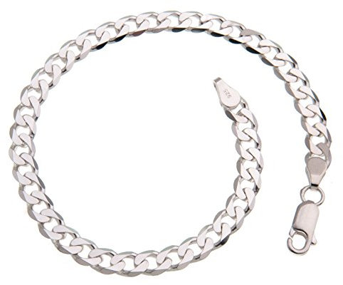 Silberketten Store Panzerkette Armband Herren Silber 5mm I Panzerarmband Herren Silber 925 nickelfrei I Männer Armband 1,2mm Stärke mit Karabiner