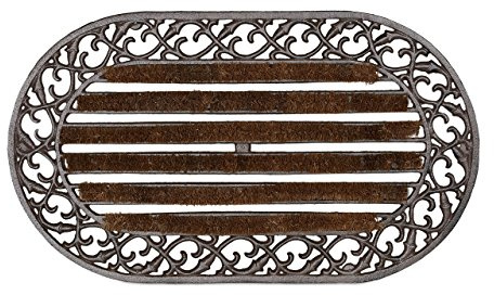 Relaxdays Fußabtreter Gusseisen, Bürsten, Verschiedene Designs, Jugendstil Schuhabstreifer, Metall, Anti-Rutsch, Bronze | Schuhabstreifer aus Metall im Jugendstil