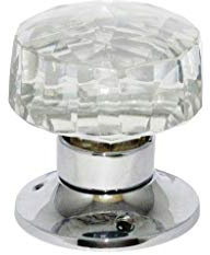 Glass Mortice Knob Set 60mm Chrome Plated