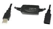 Logilink Verlängerungskabel USB 2.0 Stecker A-Typ zu weiblich A-Typ 10 m schwarz® UA0143
