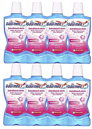Odol-med 3 Gums Active Antibacterial mouthrinse 500ml, Pack of 8