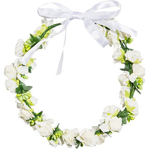 NET TOYS Blumenkranz Blumen Haarkranz Hippie Haar Kranz Hochzeit Kopfkranz 70er Jahre Haarschmuck Mottoparty Kopfschmuck Karnevalskostüme Accessoires