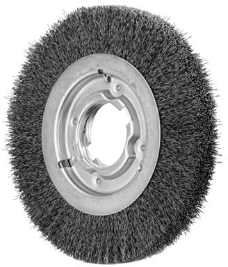 Pferd Cepillo de Alambre Redondo 200 millimeters, Ancho 25 millimeters, Alambre Sin Trenzar Acero 0,30, Incluye Juego de Adaptadores de Agujero Ak 32-2 (12,7-31,75 millimeters), Uso Industrial