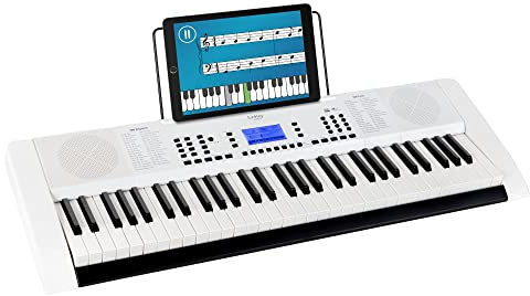 Funkey 61 Edition Pro Keyboard (300 Sounds, 300 Rhythmen, 10 Demo Songs, LCD Display mit detaillierter Anzeige, MP3-/USB-Port, Netzteil, Notenständer) weiß