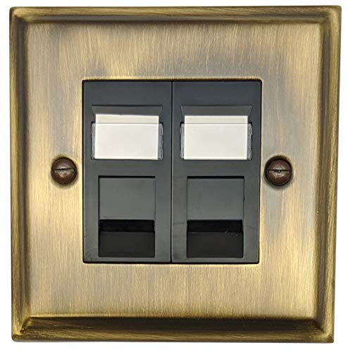 Deco Antique Brass RJ45 Socket (2 Gang) - DAB62B