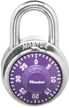 Master Lock Cadenas à combinaison 1514D, 4,8 cm de large avec anse longue de 1,9 cm, cadran violet, 4,8 cm
