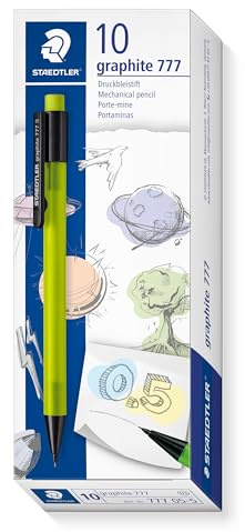 Staedtler Staedtler 777 05-5 Druckbleistift graphite gefüllt mit B-Minen, Minendurchmesser 0,5 mm, Schaftfarbe: grün, 10 Stück im Kartonetui