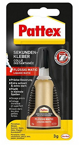 Pattex Matic BK PST12 - Sekundenkleber (Flüssig, Transparent, Niedrigviskos) - Kunststoffe, Porzellan, Keramik, Holz, Metall, Stein, Leder - 3 Gramm