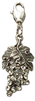 Alpenflüstern Trachten-Anhänger Strass-Weinrebe für Charivari oder Trachtenkette (antik-silber-farben) AAH094