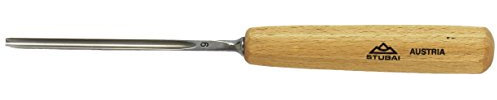 STUBAI Gerades Hohleisen 4 mm | einseitig geschliffen, Serie 55, Stich 9 | präzises Schnitzwerkzeug für Figuren, Konturen & Holzdesign | langlebige Profiqualität