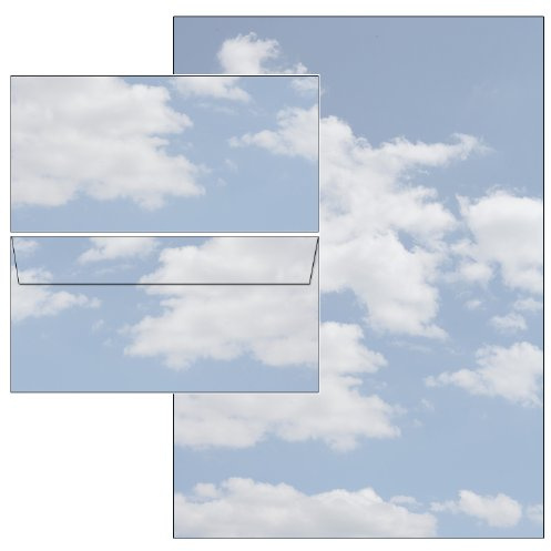 Wolken Clouds Set 40-teilig 20 Blatt Briefpapier + 20 Stück Briefumschläge DIN lang ohne Fenster 5161+6161
