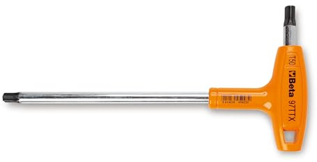 Beta 97TTX/S6 - Llaves Macho para Torx® Acodadas Cromadas, Juego de 6 Piezas con Mango para Tornillos Torx®, Ideal para Alto Par de Apriete, Peso 310 g