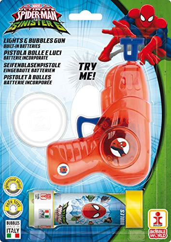 Dulcop 500.086000 - Spider-Man Pistola Spara Bolle di Sapone, Colori Assortiti
