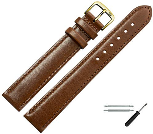 MARBURGER Uhrenarmband 20mm Leder XL Glatt Mit Naht - Werkzeug Montage Set 66020