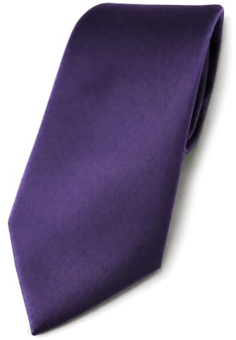 TigerTie Herren Satin-Krawatte einfarbig, 150x8 cm, für Business, Hochzeit und Feier