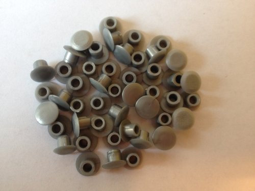 Hinge and Bracket Supplies Hole Cover Cap Pack 50 Silver Grey Plastic 5Mm Diameter Hole