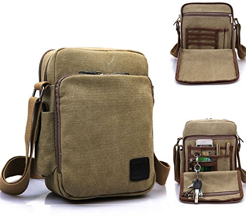 MeCool Borsa da Uomo di Tela Spalla Borsello Studenti Scuola Militare Viaggio Tracolla per Firmate Scontate Economiche Griffate Sportive Outdoor Sport Vintage università Mare Borse
