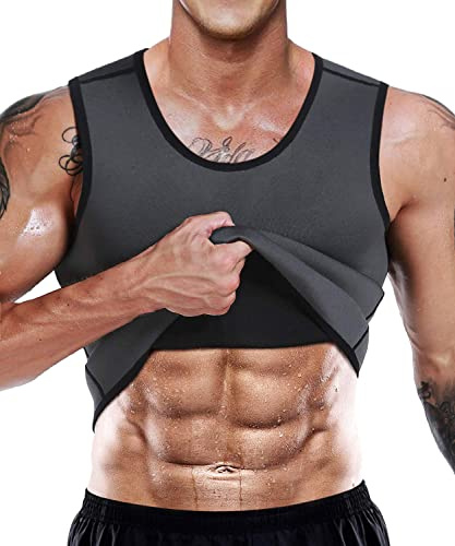 NonEcho Chaleco de neopreno para hombre, para entrenamiento de cintura, sauna, gimnasio, sudor caliente, camiseta de entrenamiento, moldeador de cuerpo, sin cremallera