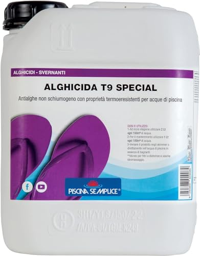 Lapi - 5 kg Alghicida T9 Liquido Non Schiumogeno. Per Contrastare L'Insorgere Delle Alghe In Piscina E Come Trattamento Di Mantenimento. Prodotto in Italia da Azienda certificata