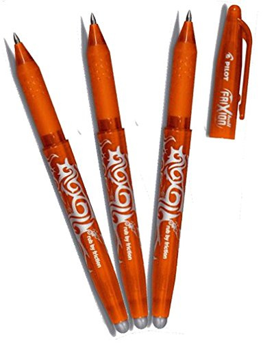 Pilot Frixion Tintenroller (radierbar) 3 Stück Conipa-Set Auswahl (Orange)
