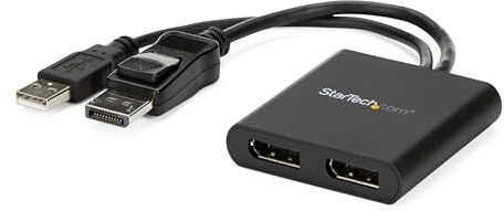 StarTech.com Dual-Monitor DisplayPort 1.2 Splitter, DisplayPort to 2x DP Multi-Monitor Adapter, Dual 4K 30Hz or 1080p 60Hz Computer MST Hub, USB Bus-Powered, Windows Only (MSTDP122DP)