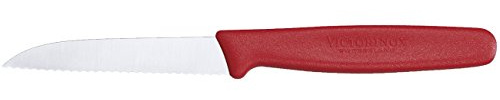 Victorinox 5.0431 Couteau d’Office Tranchant denté, Acier Inoxydable, Rouge, 30 x 5 x 5 cm