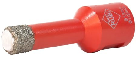 RUBI 5991 | Brocas de Diamante DRYGRES | Perforación de Baldosa Cerámica, Gres Porcelánico, Mármol y Granito | Broca Porcelánico para Taladro en Seco | Taladro Ø 12 mm