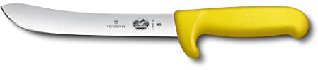 Victorinox Fibrox Safety Nose Schlachtmesser, Swiss Made, Steife Dicke Klinge, Klingenlänge 18 cm, schwarz
