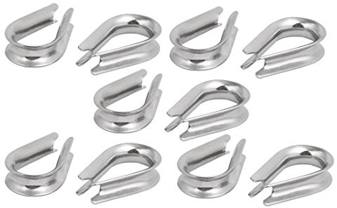 uxcell 8mm 5/16inch Standard Stainless Steel Wire Rope Cable Thimbles 10 Pcs