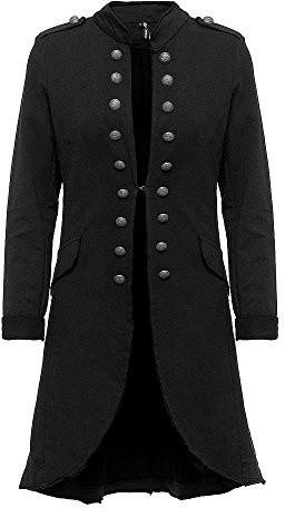 Madonna Damen Blazer Damenjacke Admiral Jacke Military Army Style Lang S - XXL XXXL, schwarz, S/36