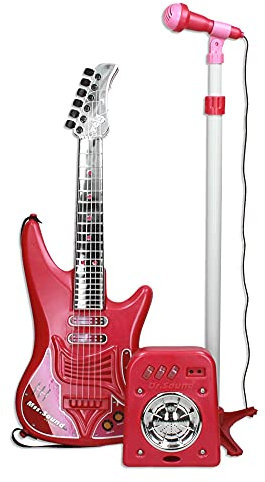 REIG 8431 Set Chitarra e Microfono, Rosso