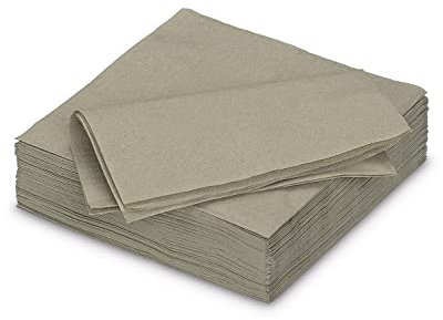 Servietten aus Papier 33x33cm 50 Stück - FARBAUSWAHL in 25x25/33x33/40x40cm - Einweg Tischservietten 2-lagig - Einfarbige Papierservietten für Hochzeit, Geburtstag und Alltag - Taupe