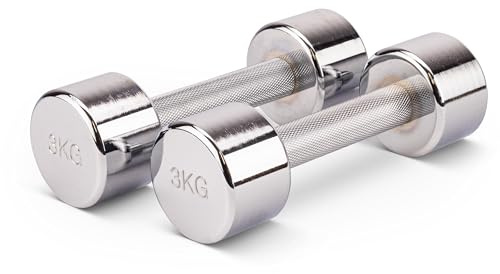 TRENAS Paar Chrom Kurzhanteln - je 3 kg