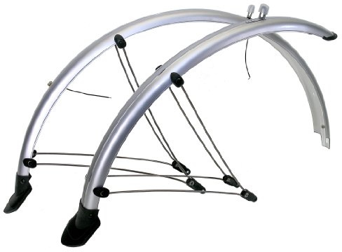 Orident Fahrrad Schutzblech Silber Set 28 Zoll mit Kontaktsteifen