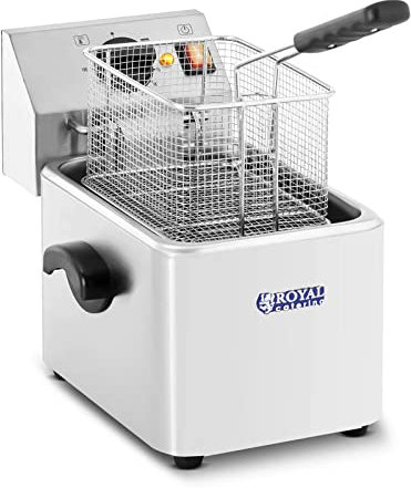 Royal Catering Electric Deep Fryer, 2500W, 8L, Stainless Steel, RCEF 08E-EGO